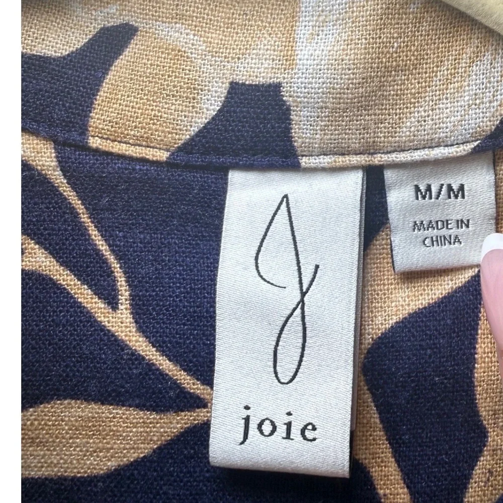 Joie Floral Linen Set Sleeveless Top and Wide Leg‎ Pants Relax Vaca Luxe Size M